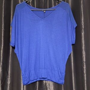 Express Royal Blue V-Neck Blouse
